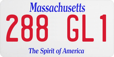 MA license plate 288GL1