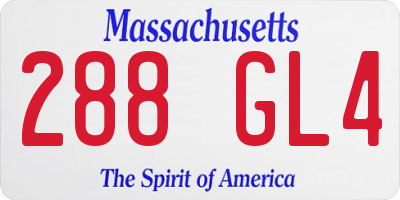 MA license plate 288GL4