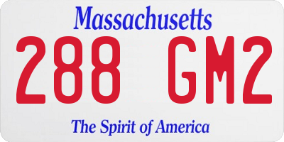 MA license plate 288GM2