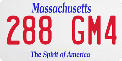 MA license plate 288GM4