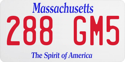 MA license plate 288GM5
