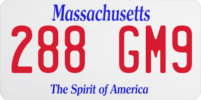 MA license plate 288GM9
