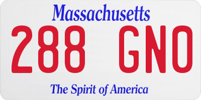 MA license plate 288GN0