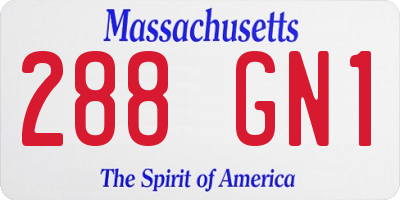 MA license plate 288GN1