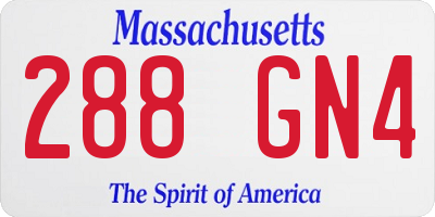 MA license plate 288GN4