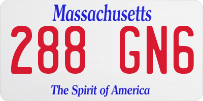 MA license plate 288GN6