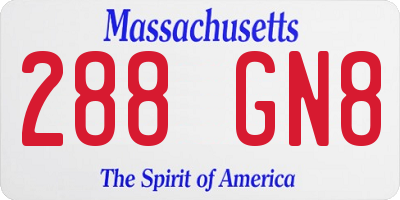 MA license plate 288GN8
