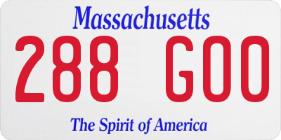 MA license plate 288GO0