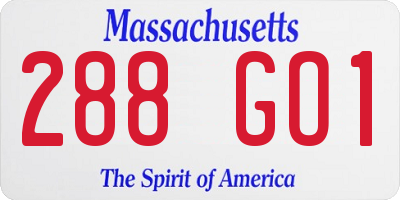 MA license plate 288GO1