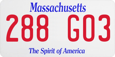 MA license plate 288GO3