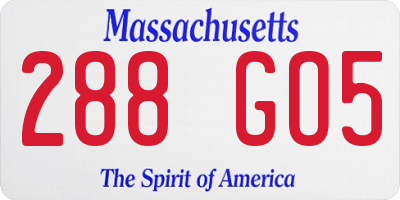 MA license plate 288GO5