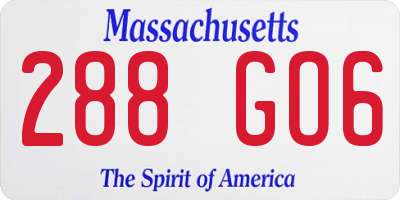 MA license plate 288GO6