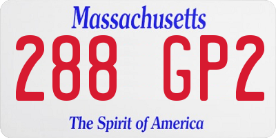 MA license plate 288GP2