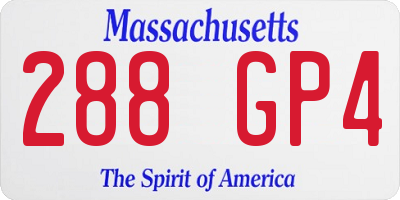 MA license plate 288GP4