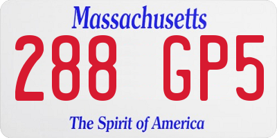 MA license plate 288GP5