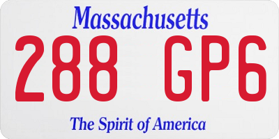 MA license plate 288GP6