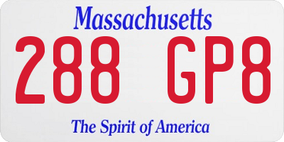 MA license plate 288GP8