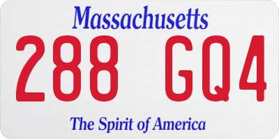MA license plate 288GQ4