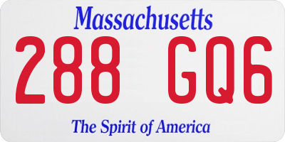MA license plate 288GQ6
