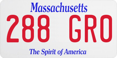 MA license plate 288GR0