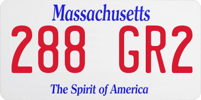 MA license plate 288GR2