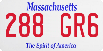MA license plate 288GR6
