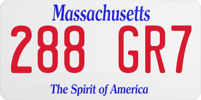 MA license plate 288GR7