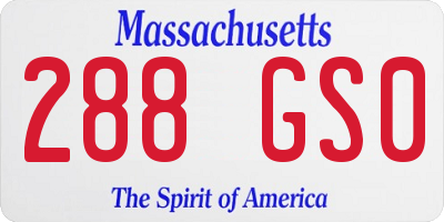 MA license plate 288GS0