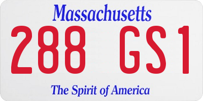 MA license plate 288GS1