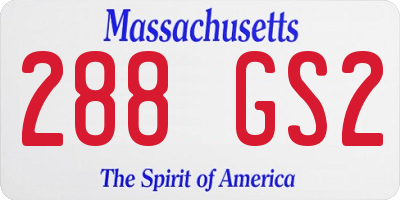 MA license plate 288GS2