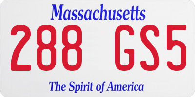 MA license plate 288GS5