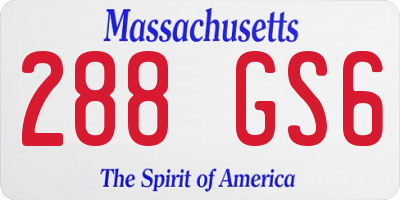 MA license plate 288GS6