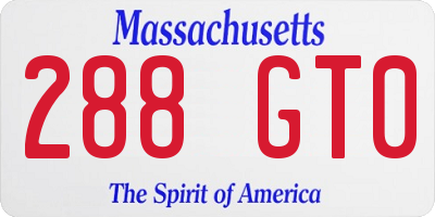 MA license plate 288GT0