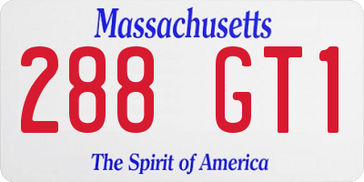 MA license plate 288GT1