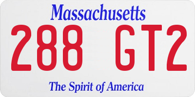 MA license plate 288GT2