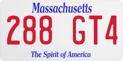 MA license plate 288GT4
