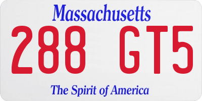 MA license plate 288GT5