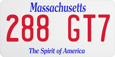 MA license plate 288GT7
