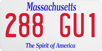 MA license plate 288GU1