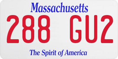 MA license plate 288GU2