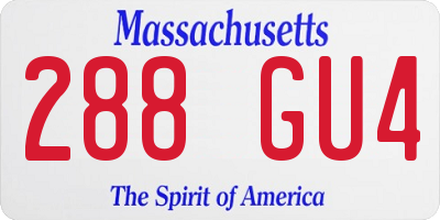 MA license plate 288GU4