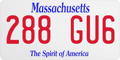 MA license plate 288GU6