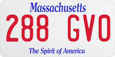 MA license plate 288GV0