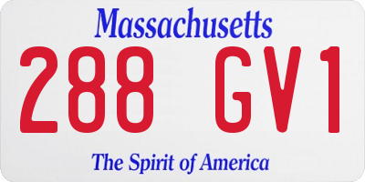 MA license plate 288GV1