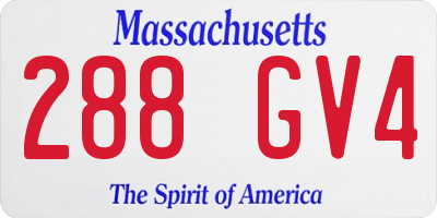 MA license plate 288GV4