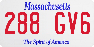 MA license plate 288GV6