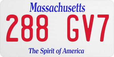 MA license plate 288GV7