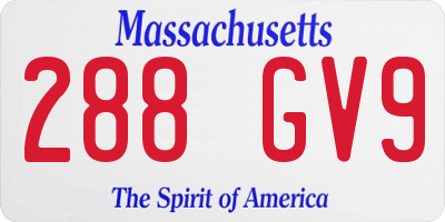 MA license plate 288GV9