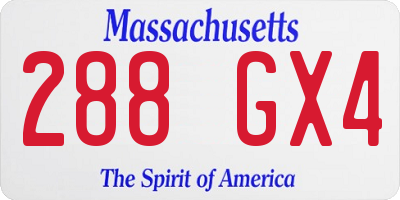MA license plate 288GX4
