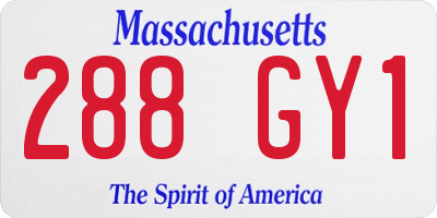 MA license plate 288GY1